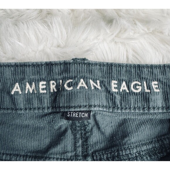 American Eagle Mom Corduroy Pants 0 (24x26.4) Green Tapered High Waist Womens - Picture 4 of 10